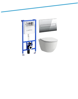 Tualetes komplekti ar slēptu rāmi